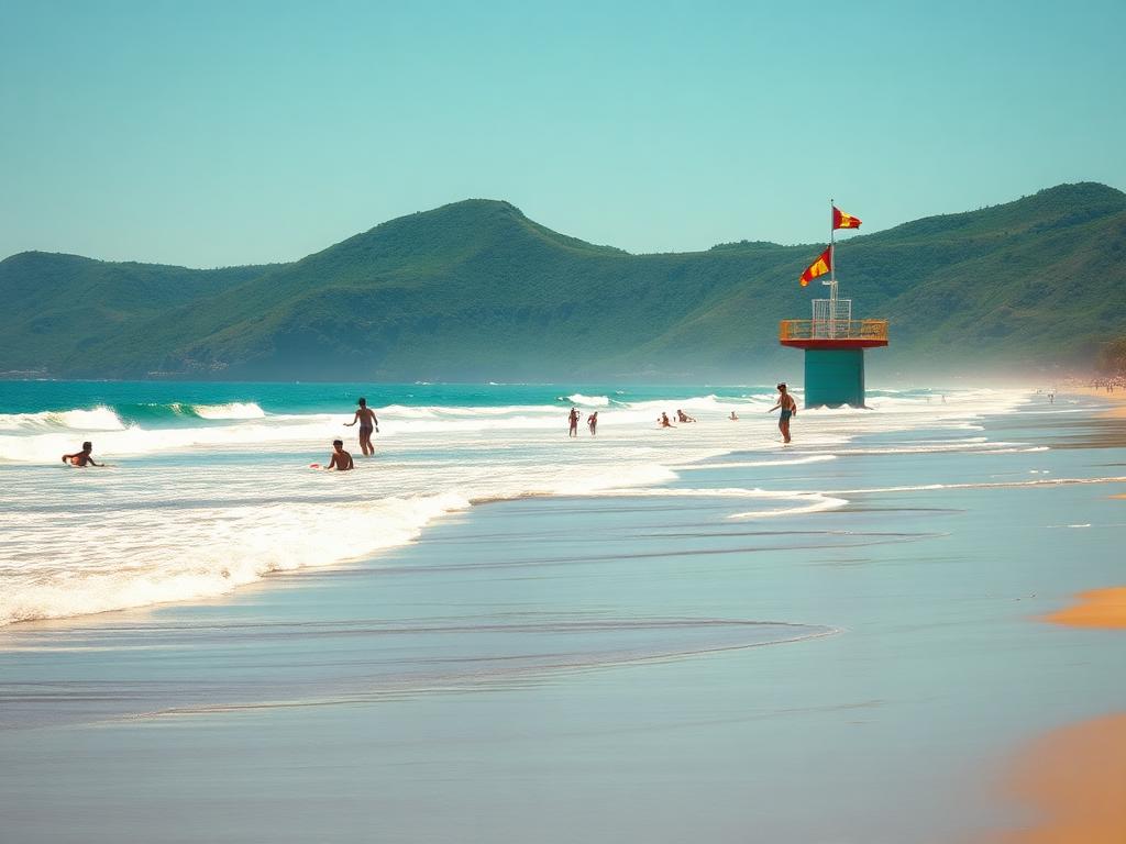 Praia da Barra com banho monitorado — Barra da Lagoa, Florianópolis