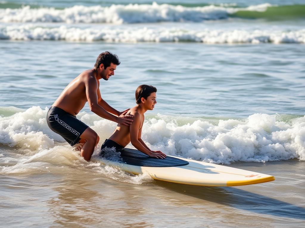 Aula de surf para iniciantes — Barra da Lagoa, Florianópolis