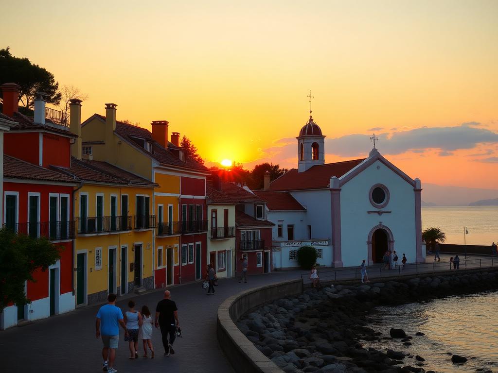Santo Antônio de Lisboa histórico e pôr do sol — Santo Antônio de Lisboa, Florianópolis